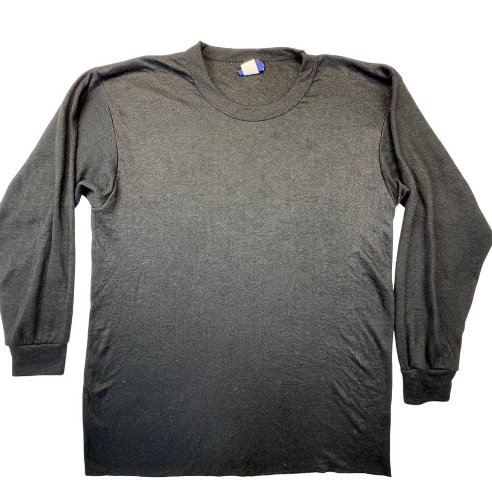 Medalist Thermal Shirt Mens Large Black Made in USA Long Sleeve‎ Base